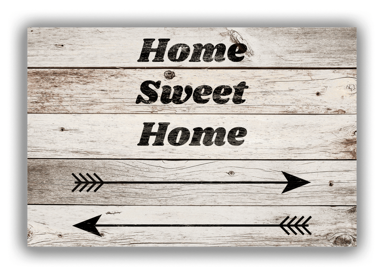 Personalized Wood Grain Canvas Wrap & Photo Print - Black Arrows II - Whitewash Wood - Front View