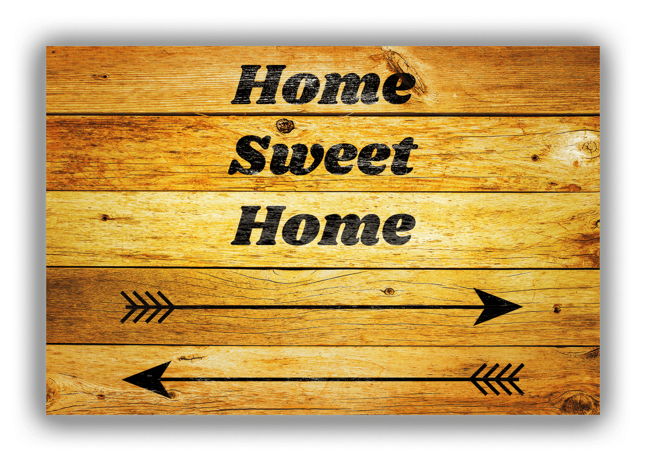 Personalized Wood Grain Canvas Wrap & Photo Print - Black Arrows II - Sun Burst Wood - Front View