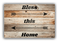 Thumbnail for Personalized Wood Grain Canvas Wrap & Photo Print - Black Arrows III - Natural Wood - Front View