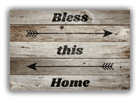 Thumbnail for Personalized Wood Grain Canvas Wrap & Photo Print - Black Arrows III - Old Grey Wood - Front View