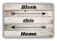 Thumbnail for Personalized Wood Grain Canvas Wrap & Photo Print - Black Arrows III - Whitewash Wood - Front View
