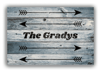 Thumbnail for Personalized Wood Grain Canvas Wrap & Photo Print - Black Arrows IV - Blue Wash Wood - Front View