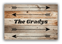 Thumbnail for Personalized Wood Grain Canvas Wrap & Photo Print - Black Arrows IV - Natural Wood - Front View