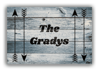 Thumbnail for Personalized Wood Grain Canvas Wrap & Photo Print - Black Arrows V - Blue Wash Wood - Front View