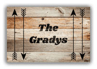 Thumbnail for Personalized Wood Grain Canvas Wrap & Photo Print - Black Arrows V - Natural Wood - Front View