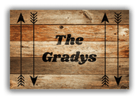 Thumbnail for Personalized Wood Grain Canvas Wrap & Photo Print - Black Arrows V - Antique Oak Wood - Front View