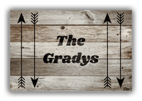 Thumbnail for Personalized Wood Grain Canvas Wrap & Photo Print - Black Arrows V - Old Grey Wood - Front View