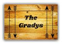 Thumbnail for Personalized Wood Grain Canvas Wrap & Photo Print - Black Arrows V - Sun Burst Wood - Front View