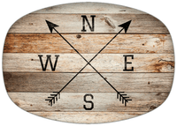 Thumbnail for Personalized Wood Grain Platter - Arrows - Natural Wood - Front View