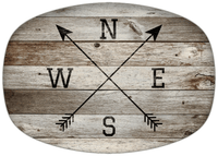 Thumbnail for Personalized Wood Grain Platter - Arrows - Old Grey - Front View