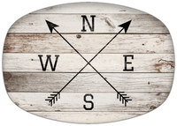 Thumbnail for Personalized Wood Grain Platter - Arrows - Whitewash Wood - Front View