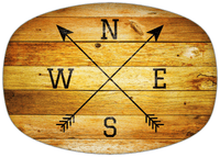 Thumbnail for Personalized Wood Grain Platter - Arrows - Sunburst Wood - Front View