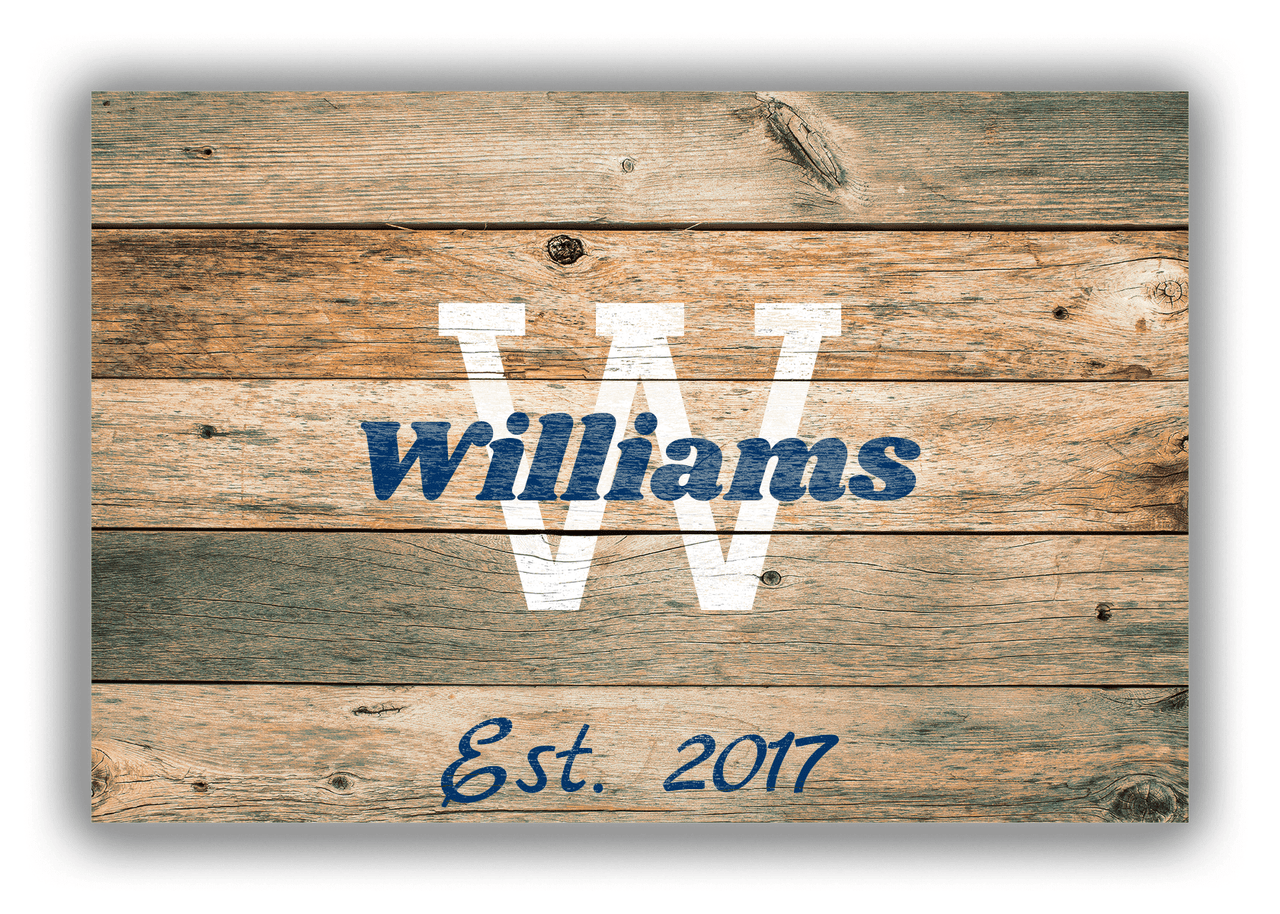 Personalized Wood Grain Canvas Wrap & Photo Print - Name Over Initial - Patina Wood - Front View