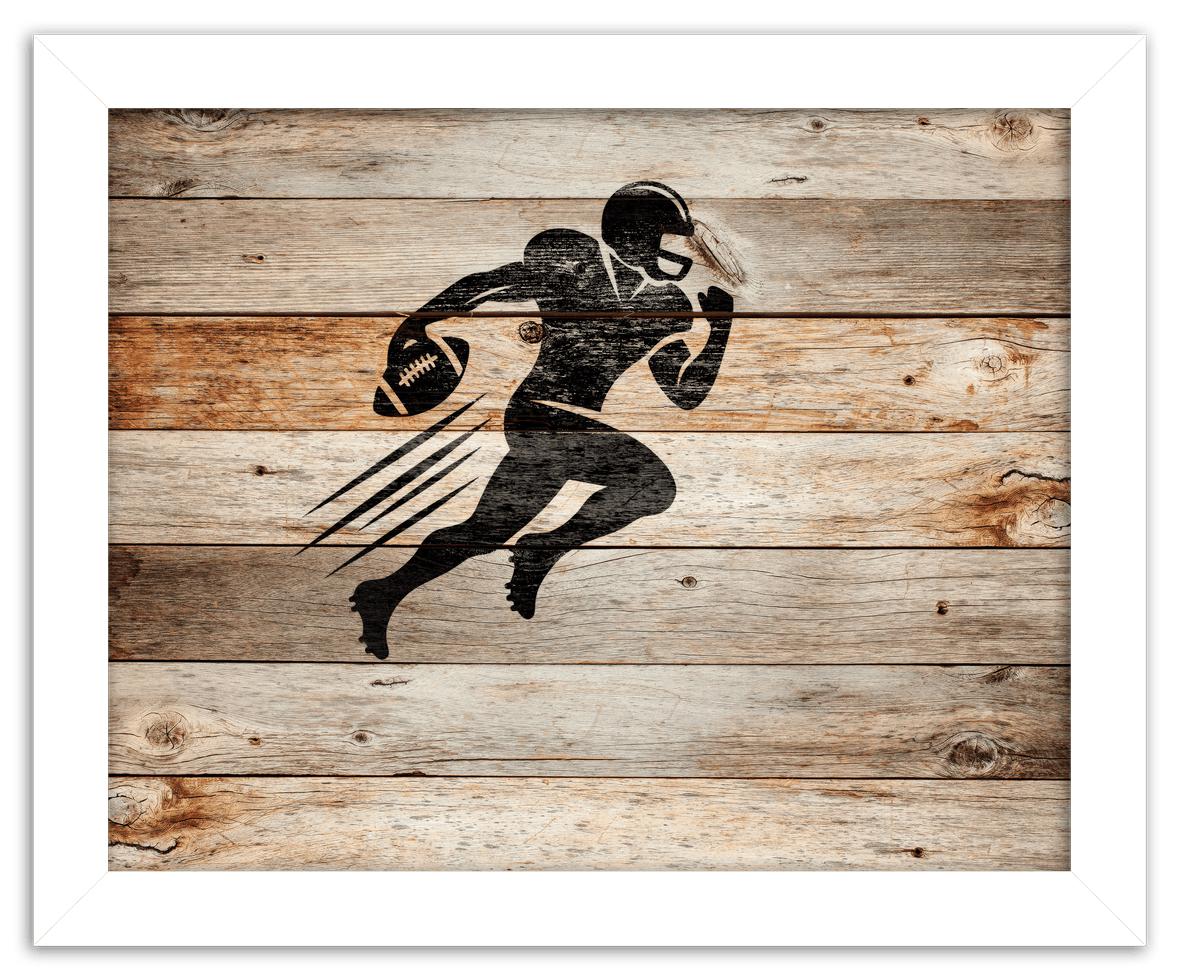 Wood Wall Art Football - Front View