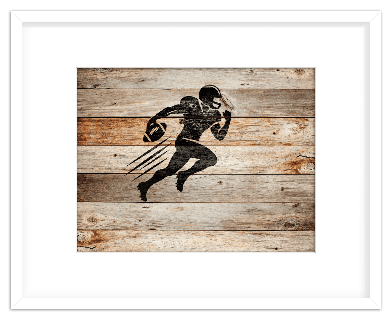 Wood Wall Art Football - Front View