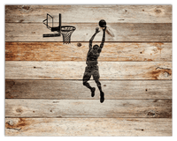 Thumbnail for Wood Wall Art Basketball - Front View
