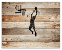 Thumbnail for Wood Wall Art Basketball - Front View