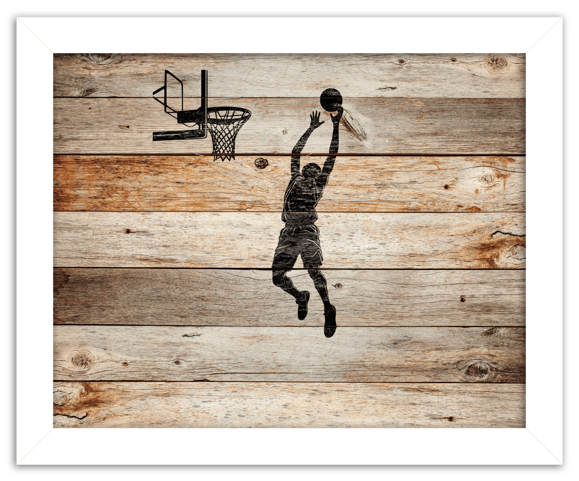 Wood Wall Art Basketball - Front View