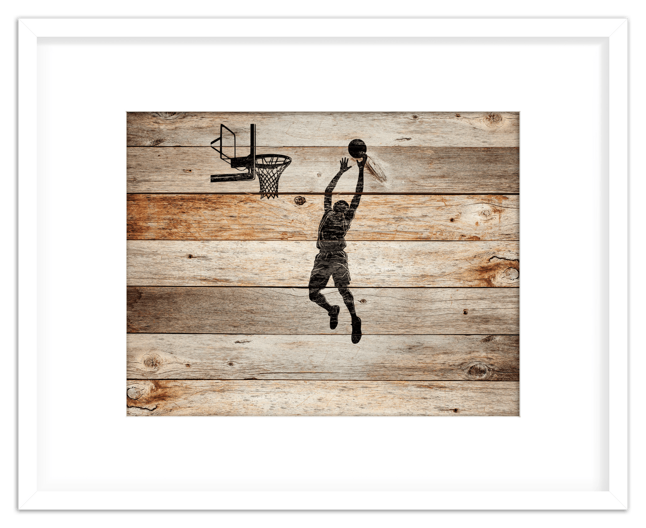 Wood Wall Art Basketball - Front View