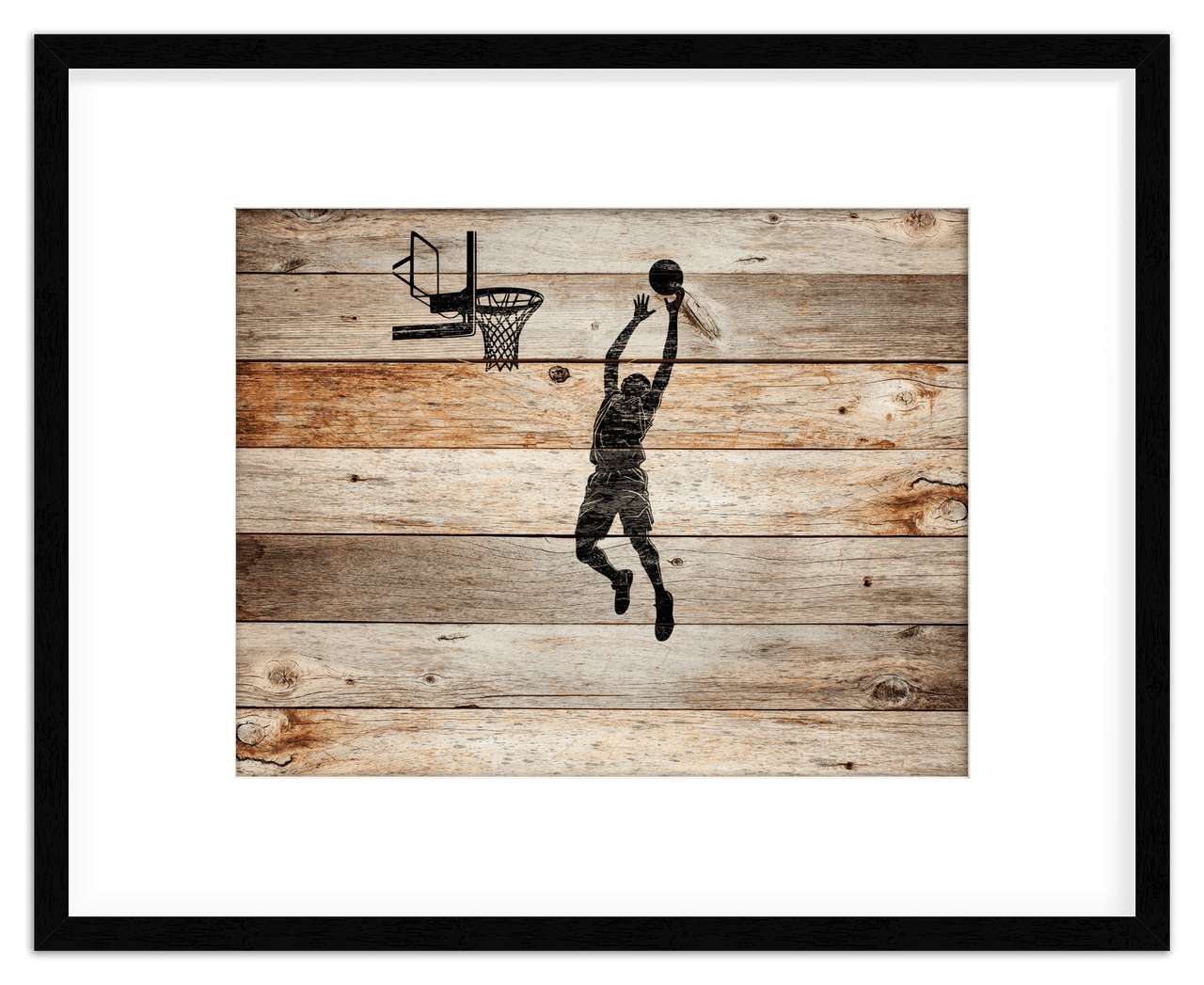 Wood Wall Art Basketball - Front View
