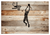 Thumbnail for Wood Wall Art Basketball - Front View