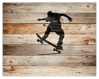 Thumbnail for Wood Wall Art Skateboarding - Front View