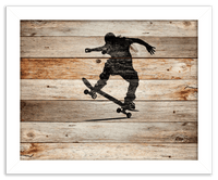 Thumbnail for Wood Wall Art Skateboarding - Front View