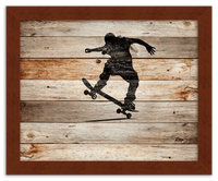 Thumbnail for Wood Wall Art Skateboarding - Front View