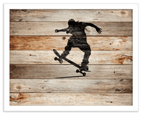 Thumbnail for Wood Wall Art Skateboarding - Front View
