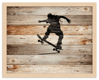 Thumbnail for Wood Wall Art Skateboarding - Front View