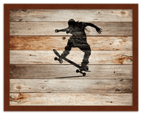 Thumbnail for Wood Wall Art Skateboarding - Front View