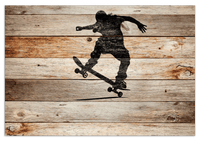 Thumbnail for Wood Wall Art Skateboarding - Front View