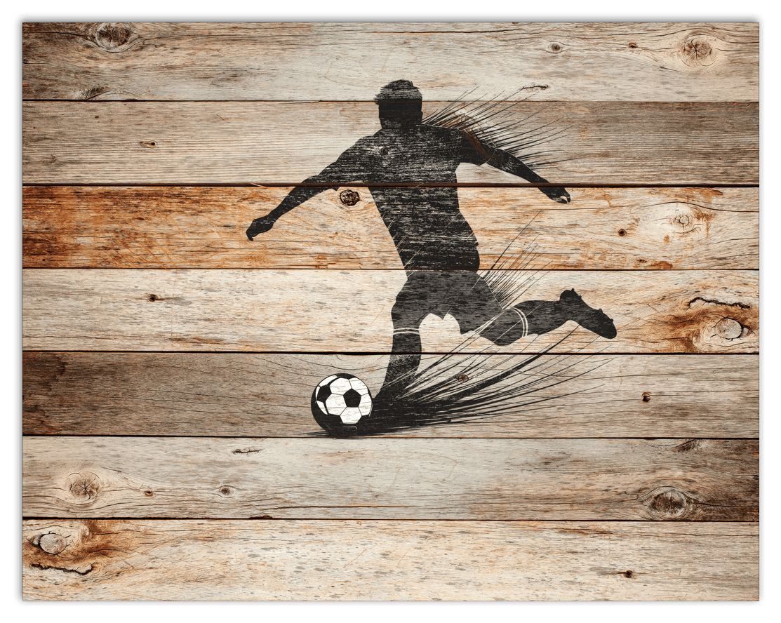 Wood Wall Art Soccer - Front View