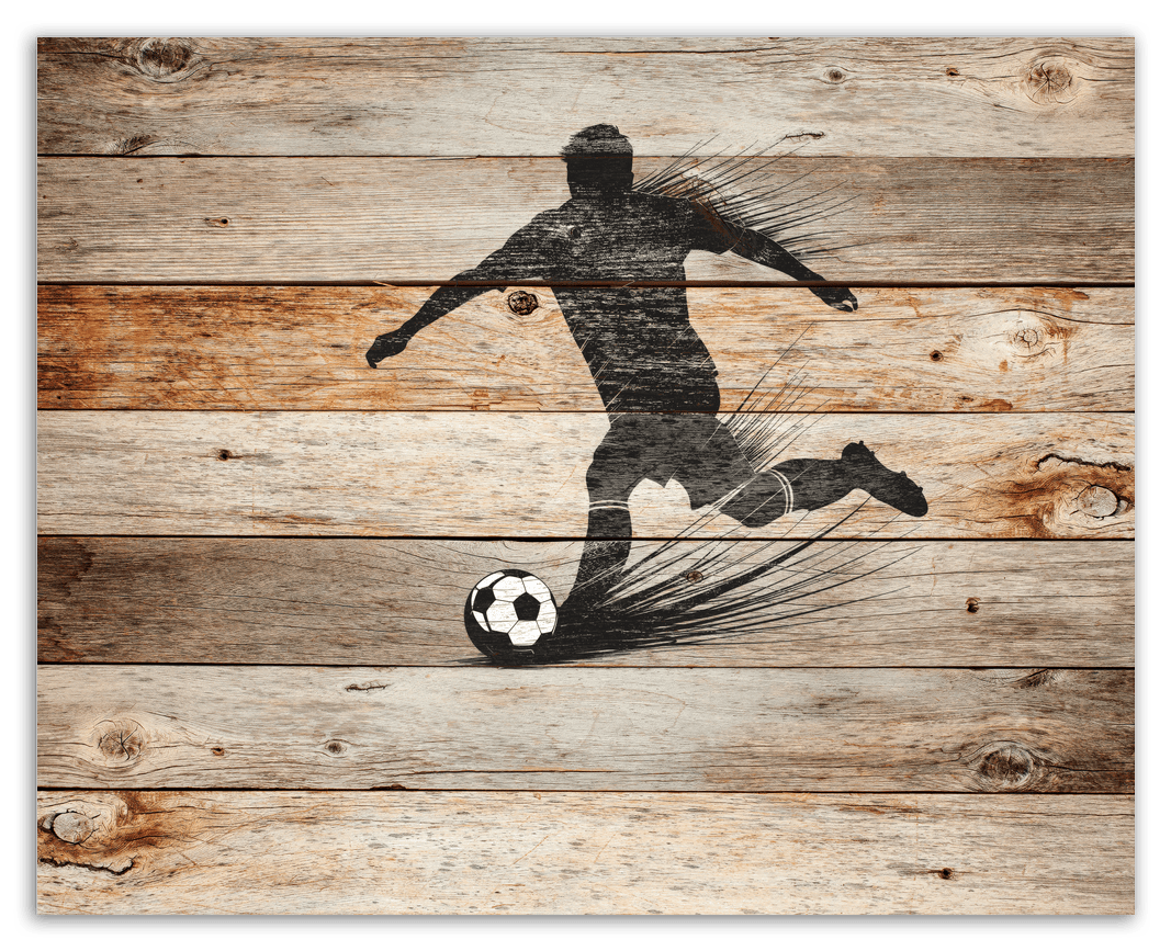 Wood Wall Art Soccer - Front View