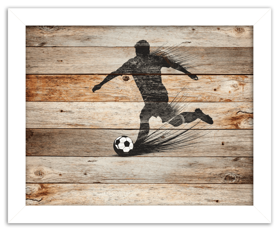 Wood Wall Art Soccer - Front View
