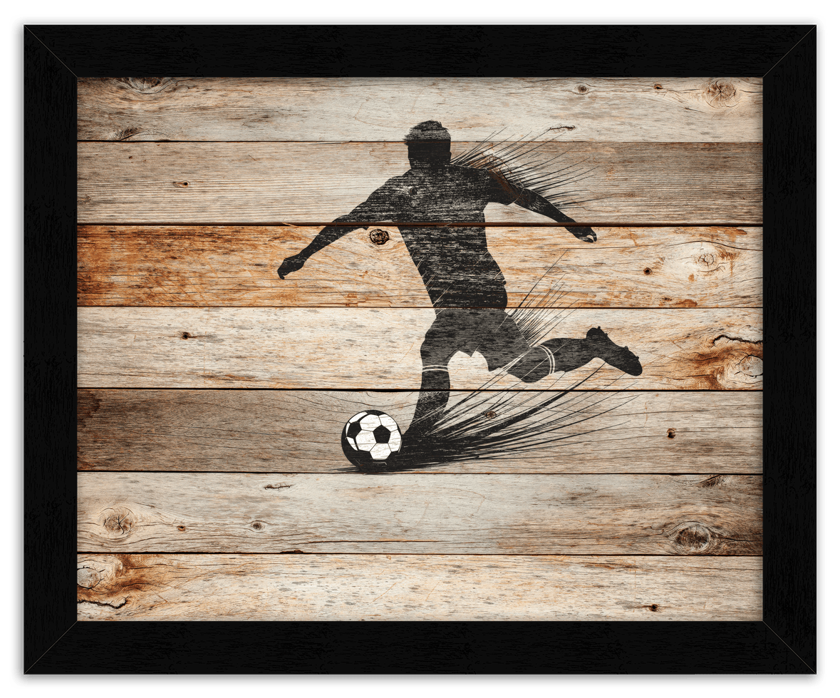 Wood Wall Art Soccer - Front View
