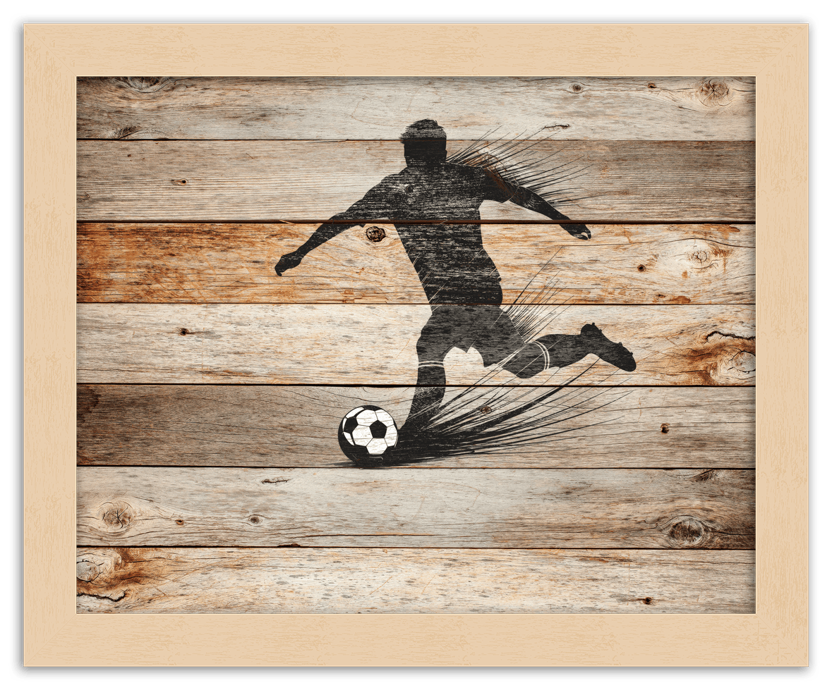 Wood Wall Art Soccer - Front View