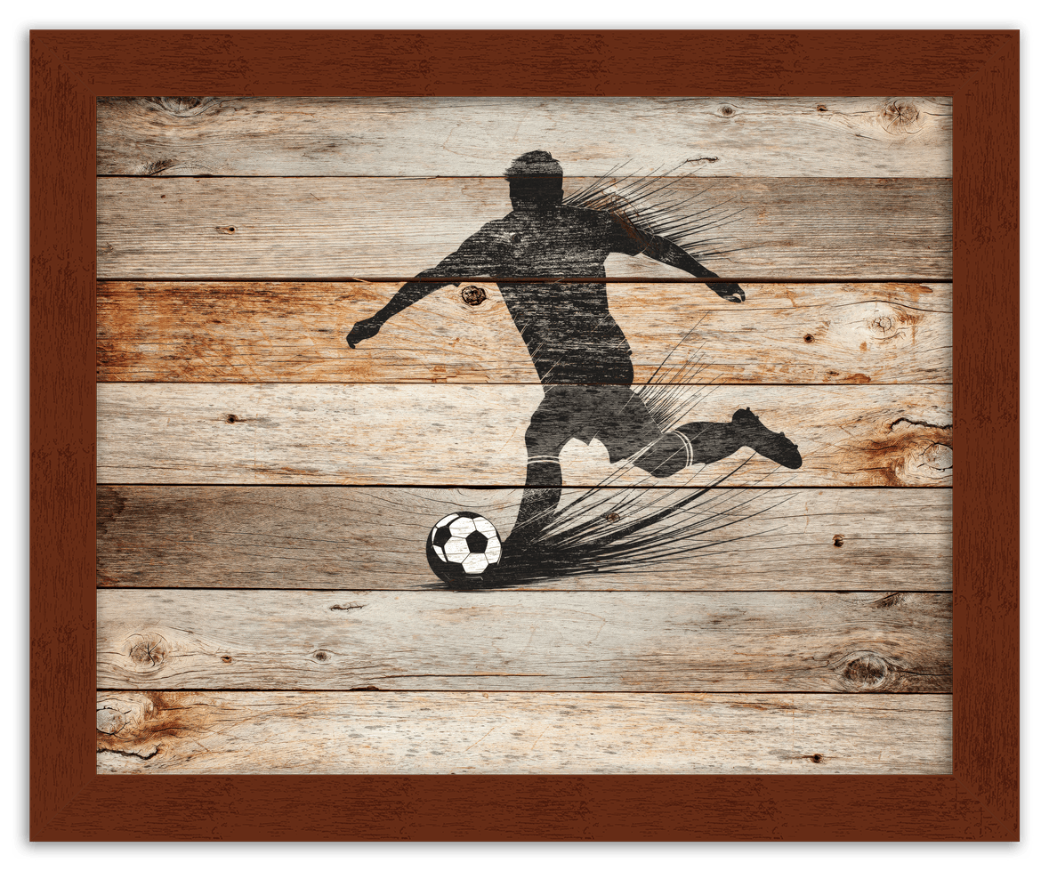 Wood Wall Art Soccer - Front View
