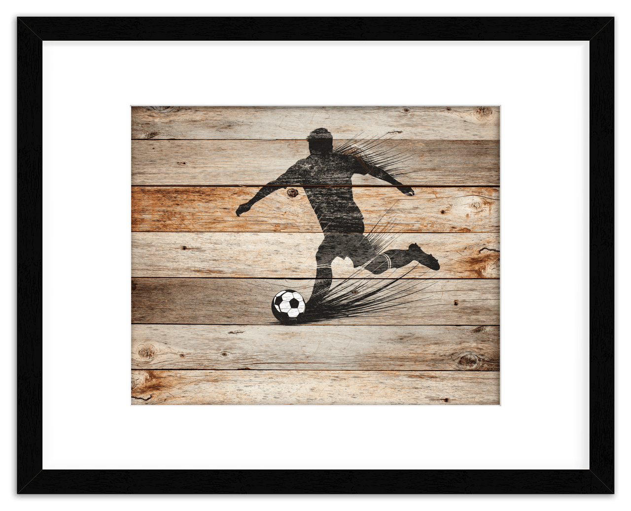 Wood Wall Art Soccer - Front View