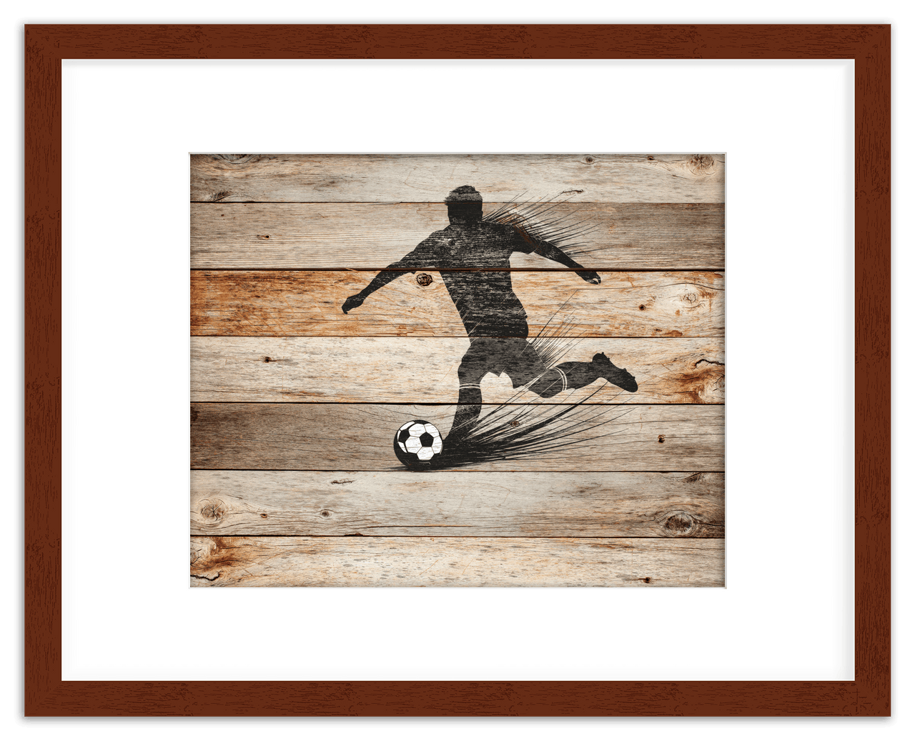 Wood Wall Art Soccer - Front View