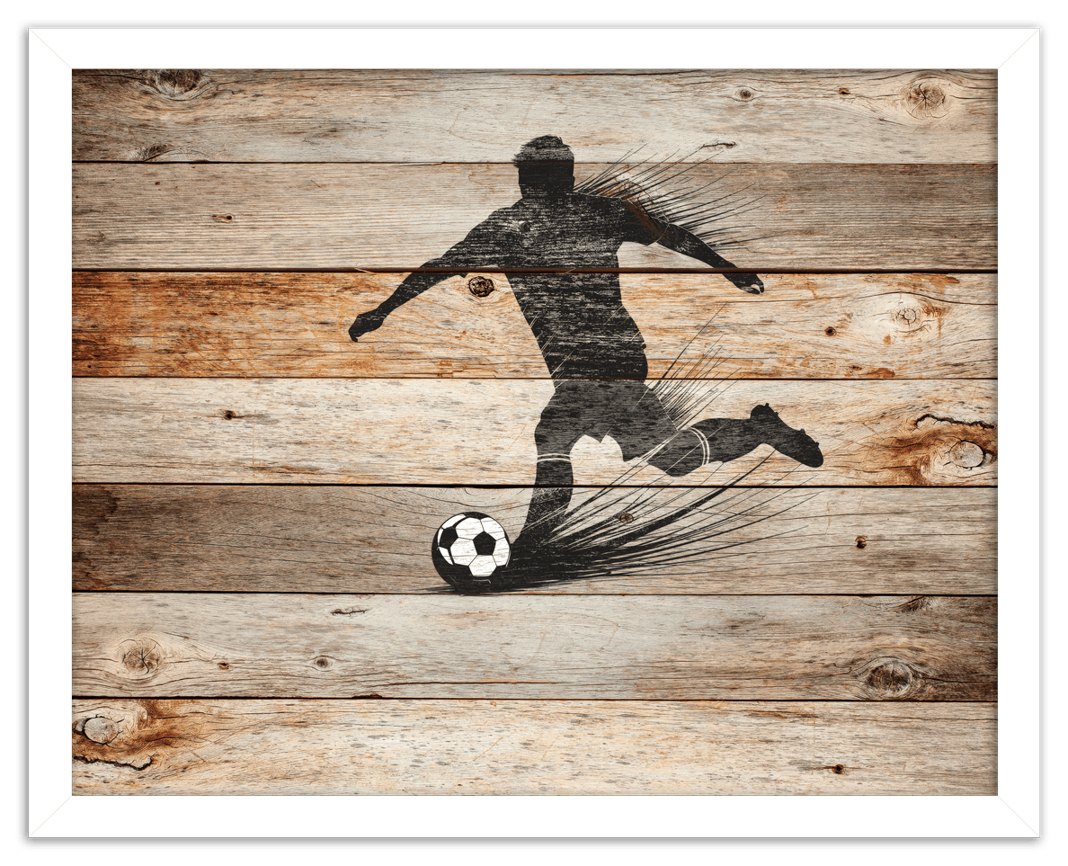Wood Wall Art Soccer - Front View