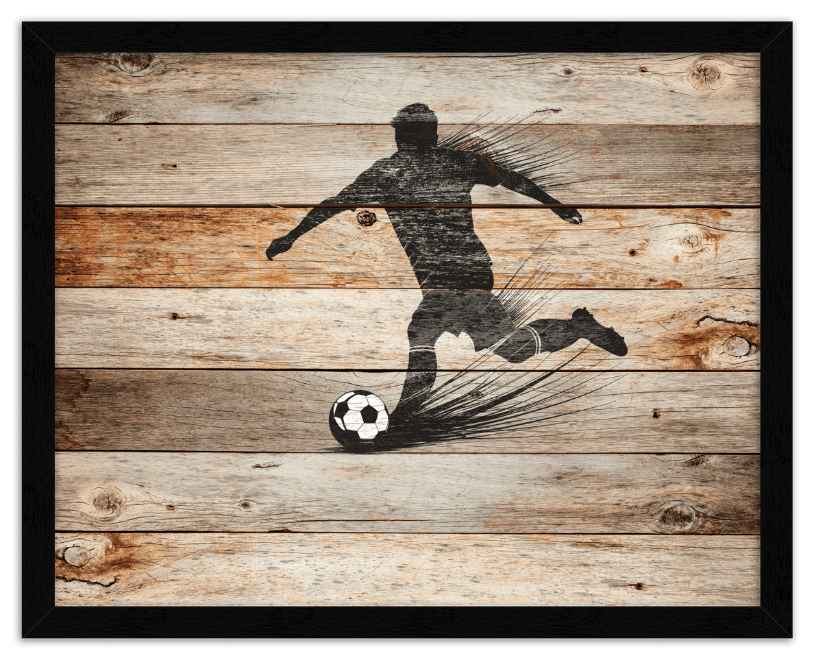Wood Wall Art Soccer - Front View