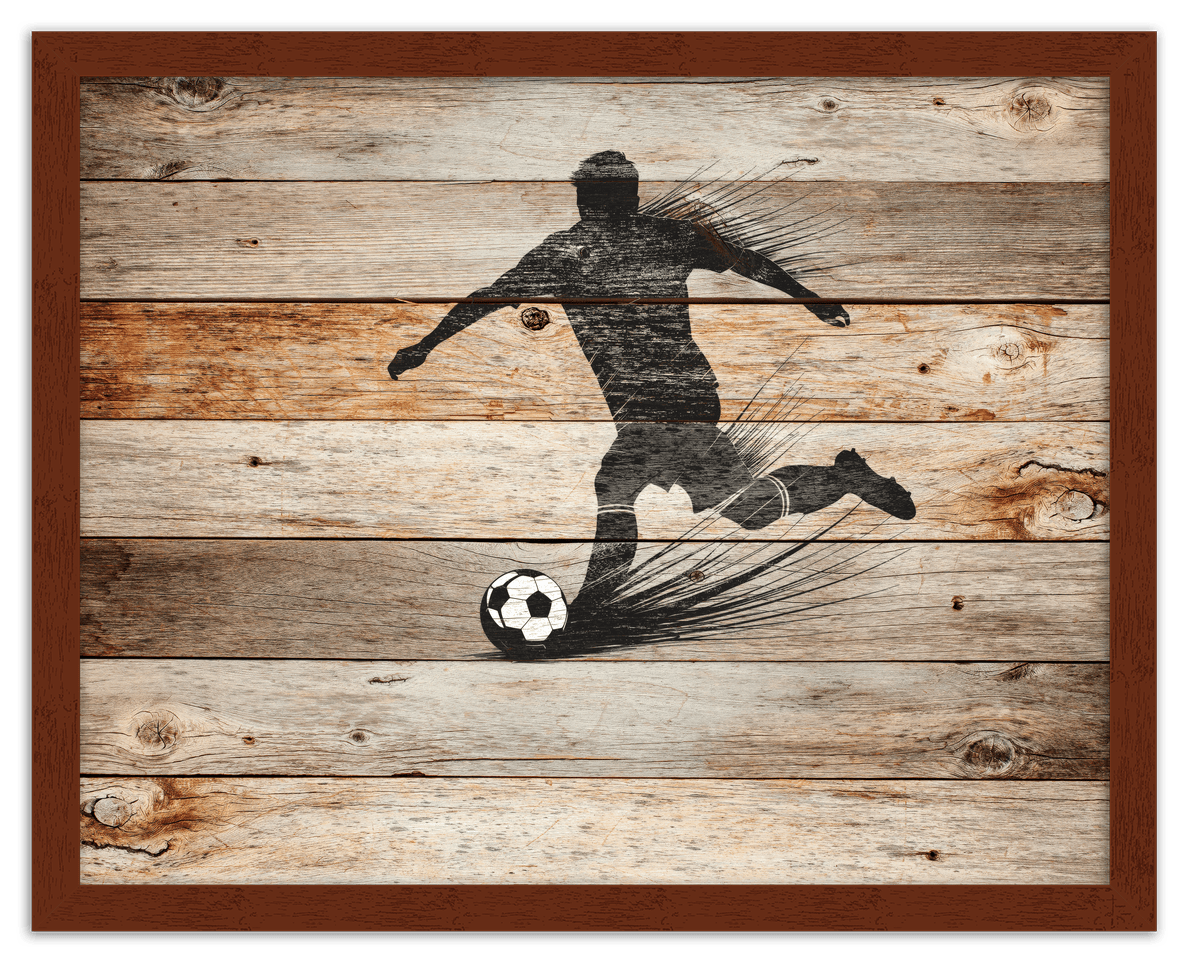 Wood Wall Art Soccer - Front View