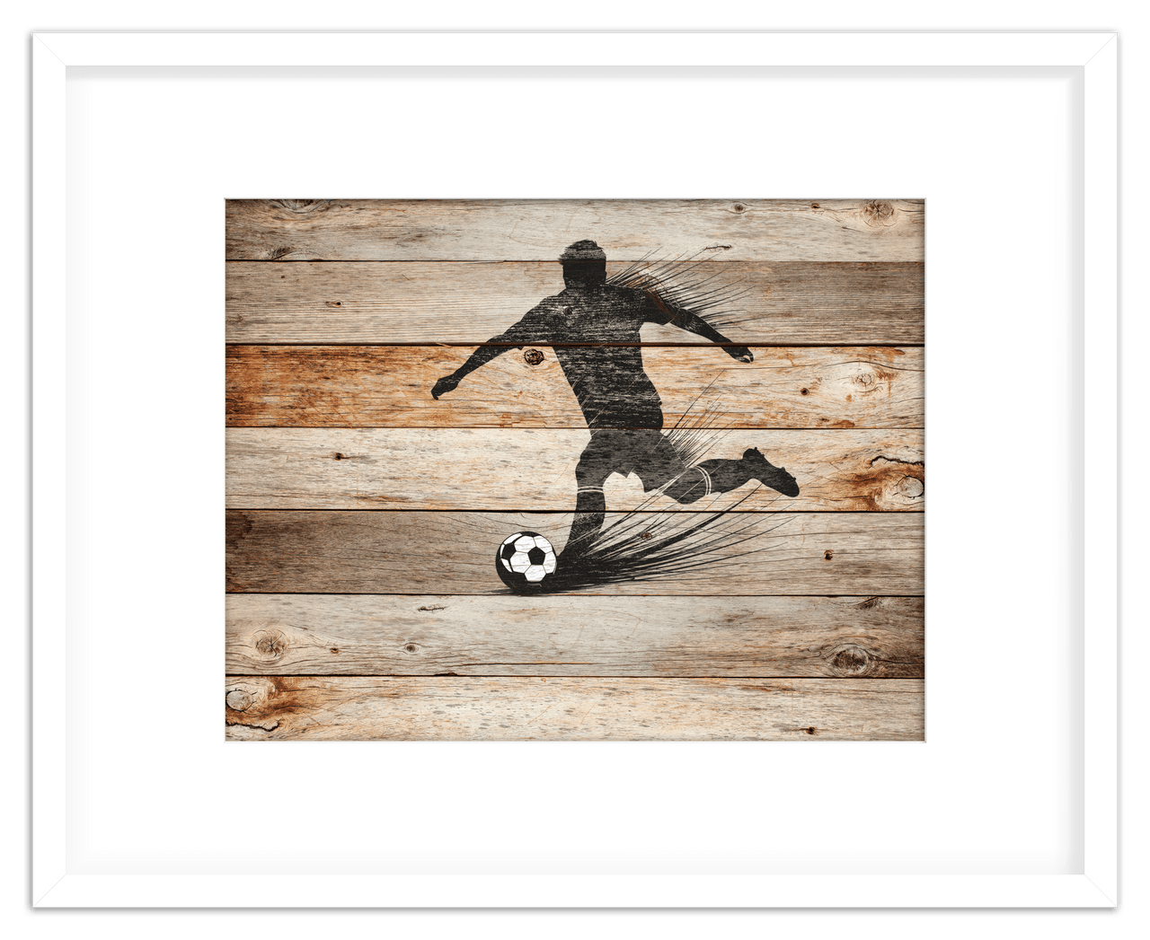 Wood Wall Art Soccer - Front View