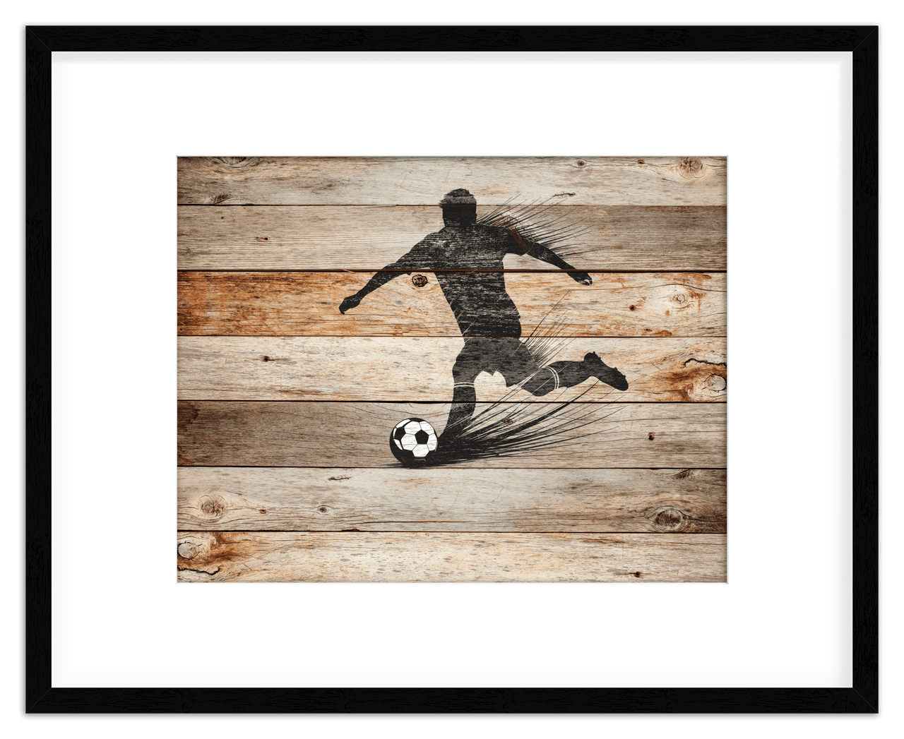 Wood Wall Art Soccer - Front View