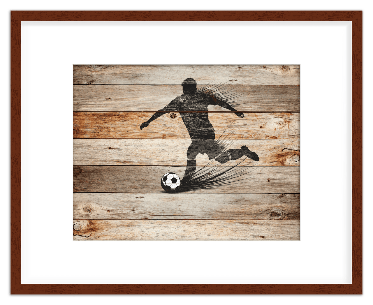 Wood Wall Art Soccer - Front View