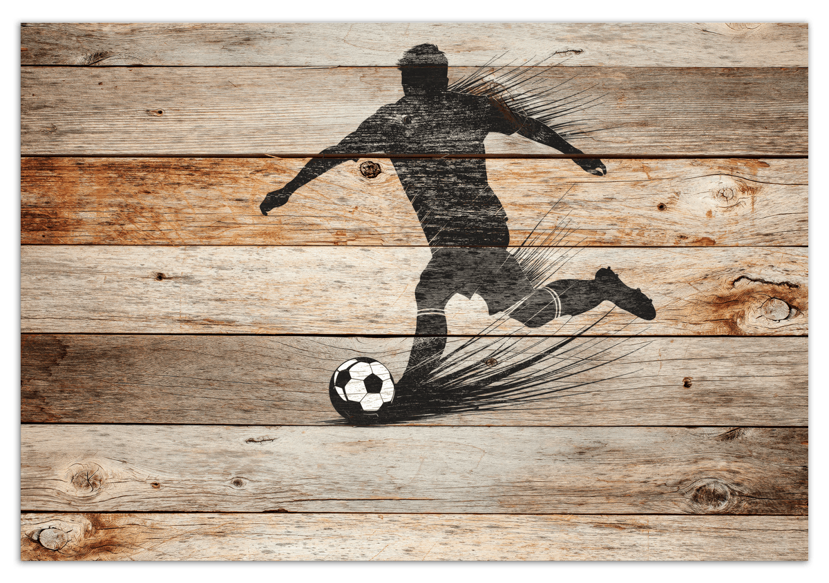 Wood Wall Art Soccer - Front View