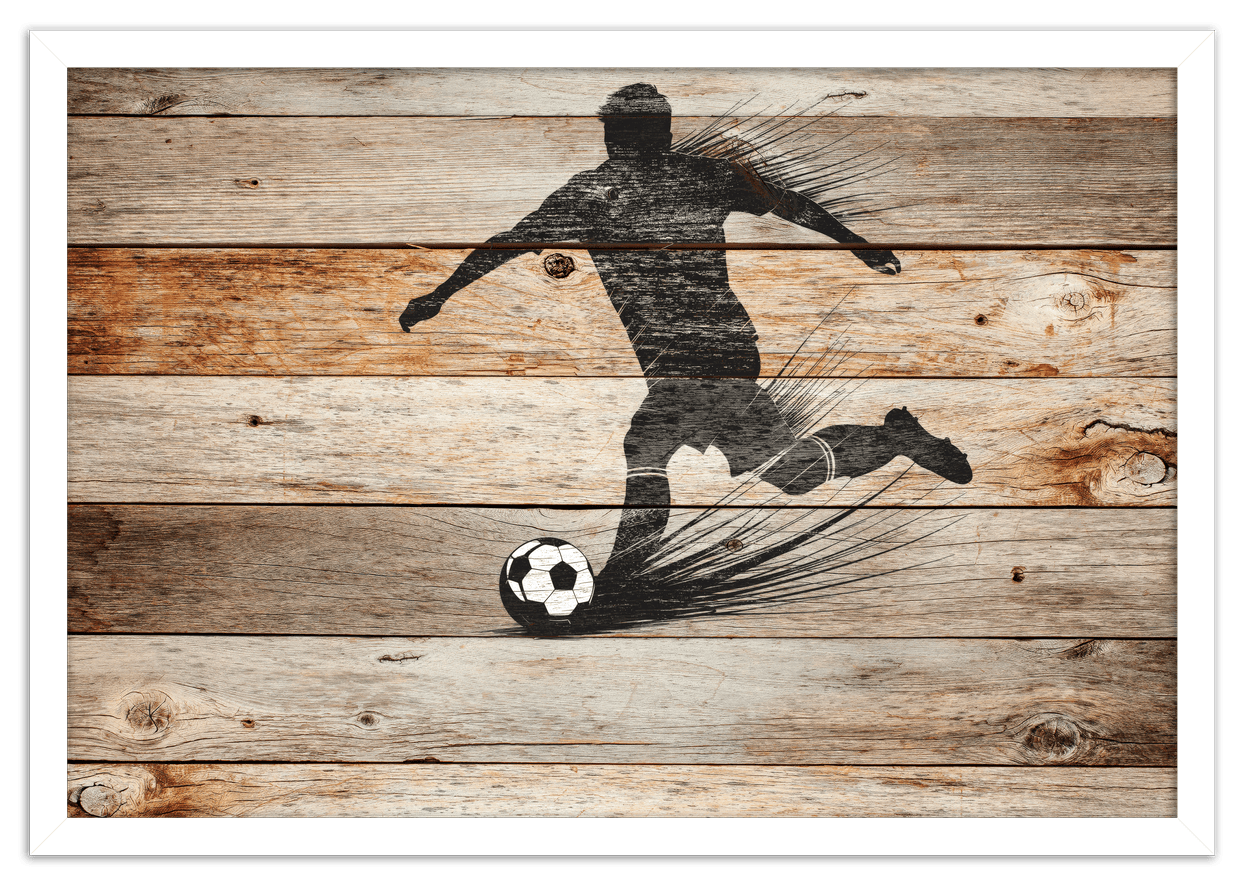 Wood Wall Art Soccer - Front View