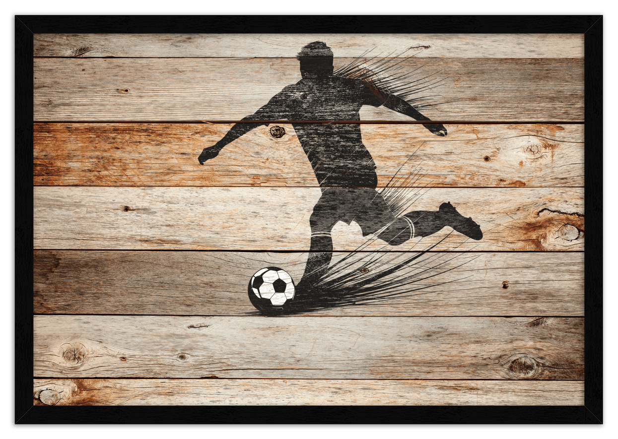 Wood Wall Art Soccer - Front View
