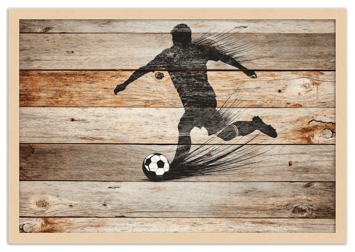 Wood Wall Art Soccer - Front View